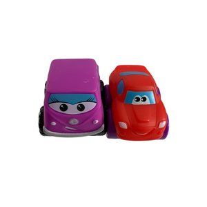 Tonka Lil Chuck & Friends Race Cars Soft Vehicles Lot of 2 Callie Van Red Car